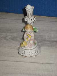 Figurka porcelana aniołek anioł porcelanowa saksofon chłopczyk