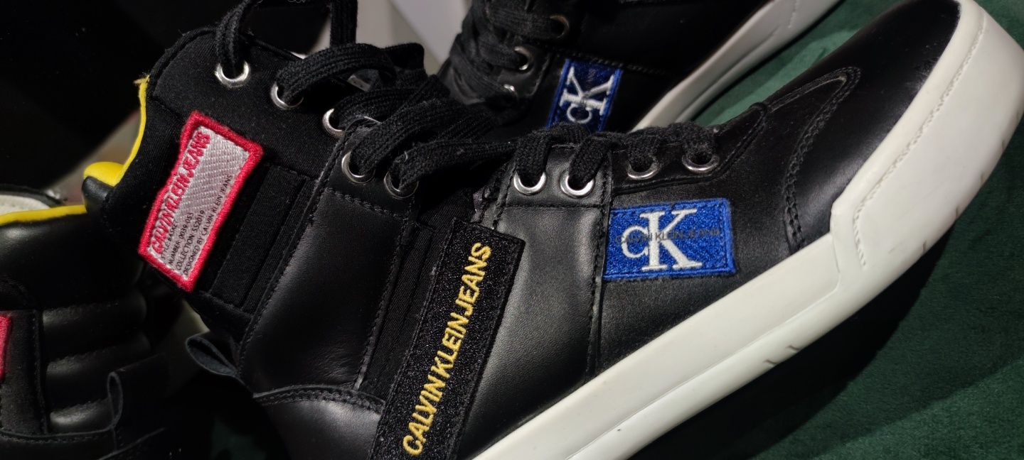 Calvin Klein sneakersy adidasy za kostkę wysokie czarne 37 ck