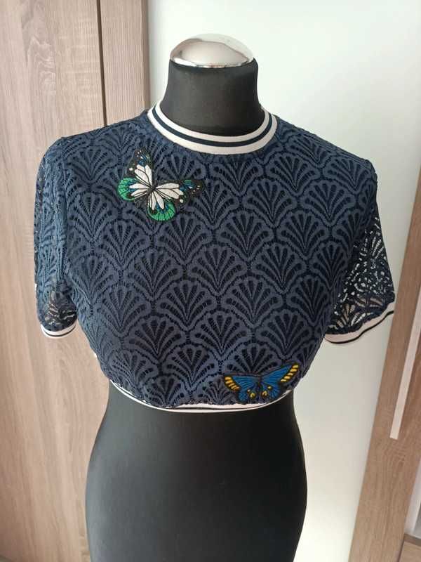 Koszulka krótka bluzka crop top Zara, rozmiar S