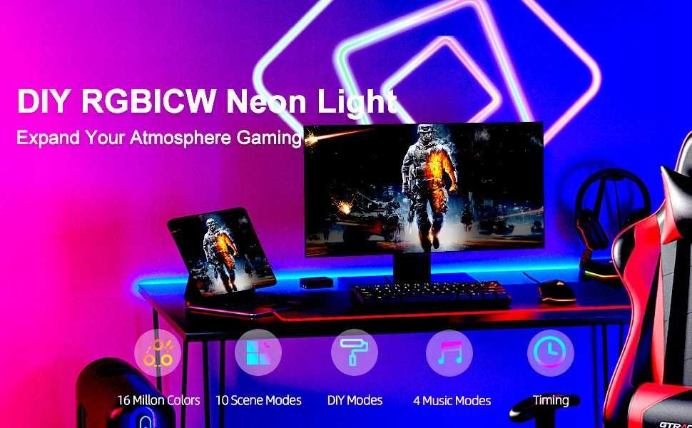 Neonowa Taśma LED RGBIC 3M Wi-Fi Bluetooth ALEXA TUYA