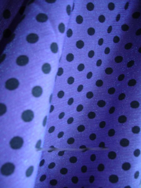 Ткань сиреневая фиолетовая в горох переливается СССР винтаж раритет