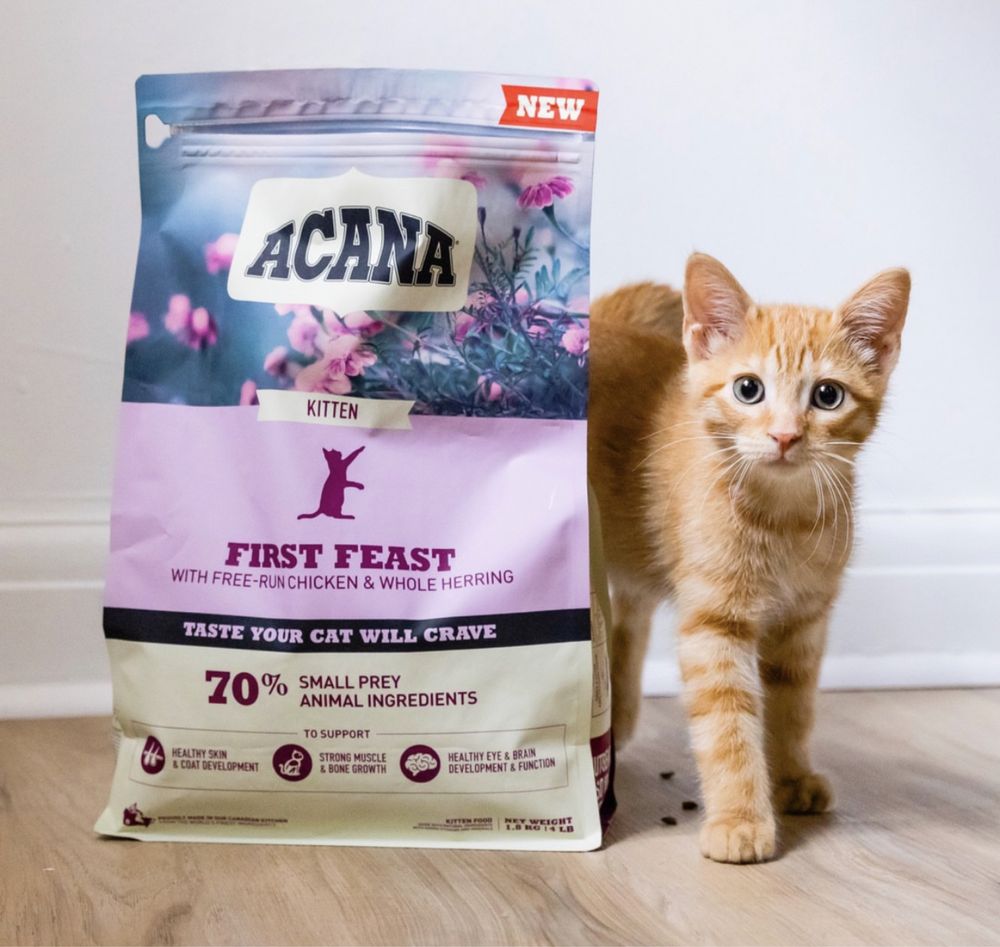 Acana First Feast Kitten корм для кошенят Акана 340 г.
-  1.8 кг.