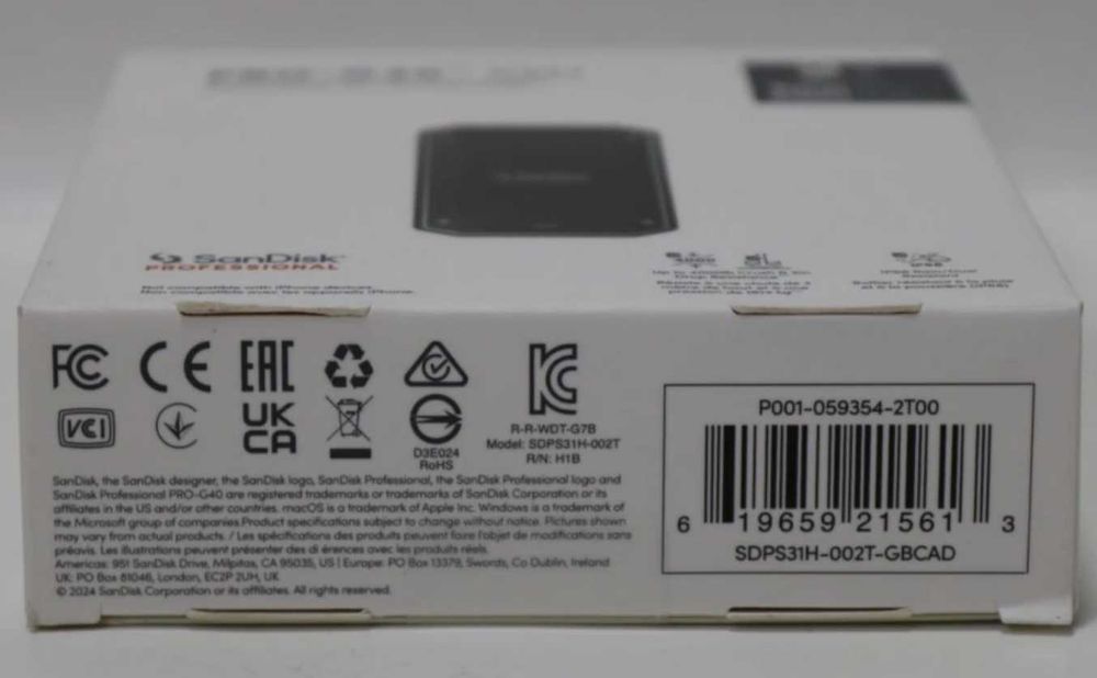 SanDisk PRO-G40 2TB USB-C Thunderbolt SSD