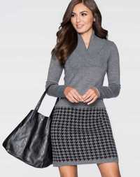 Nowa sukienka dzianinowa szara sweterkowa sweter szary 34 xs