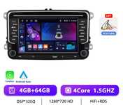 Radio Nawigacja Carplay 4/64GB  Vw,Golf,Seat Kamera cofania
