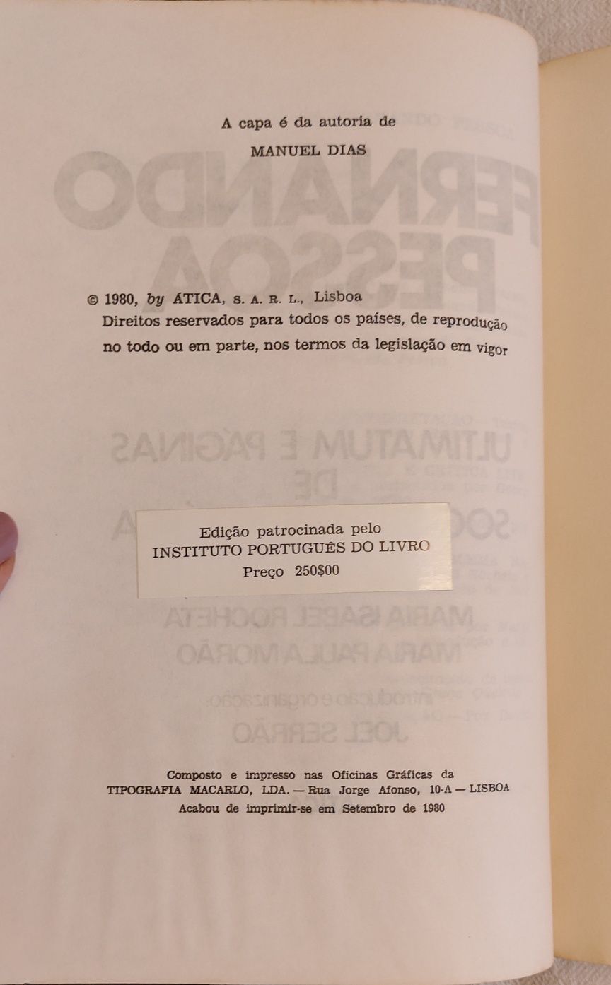 Ultimatum e páginas de sociologia política, Fernando Pessoa