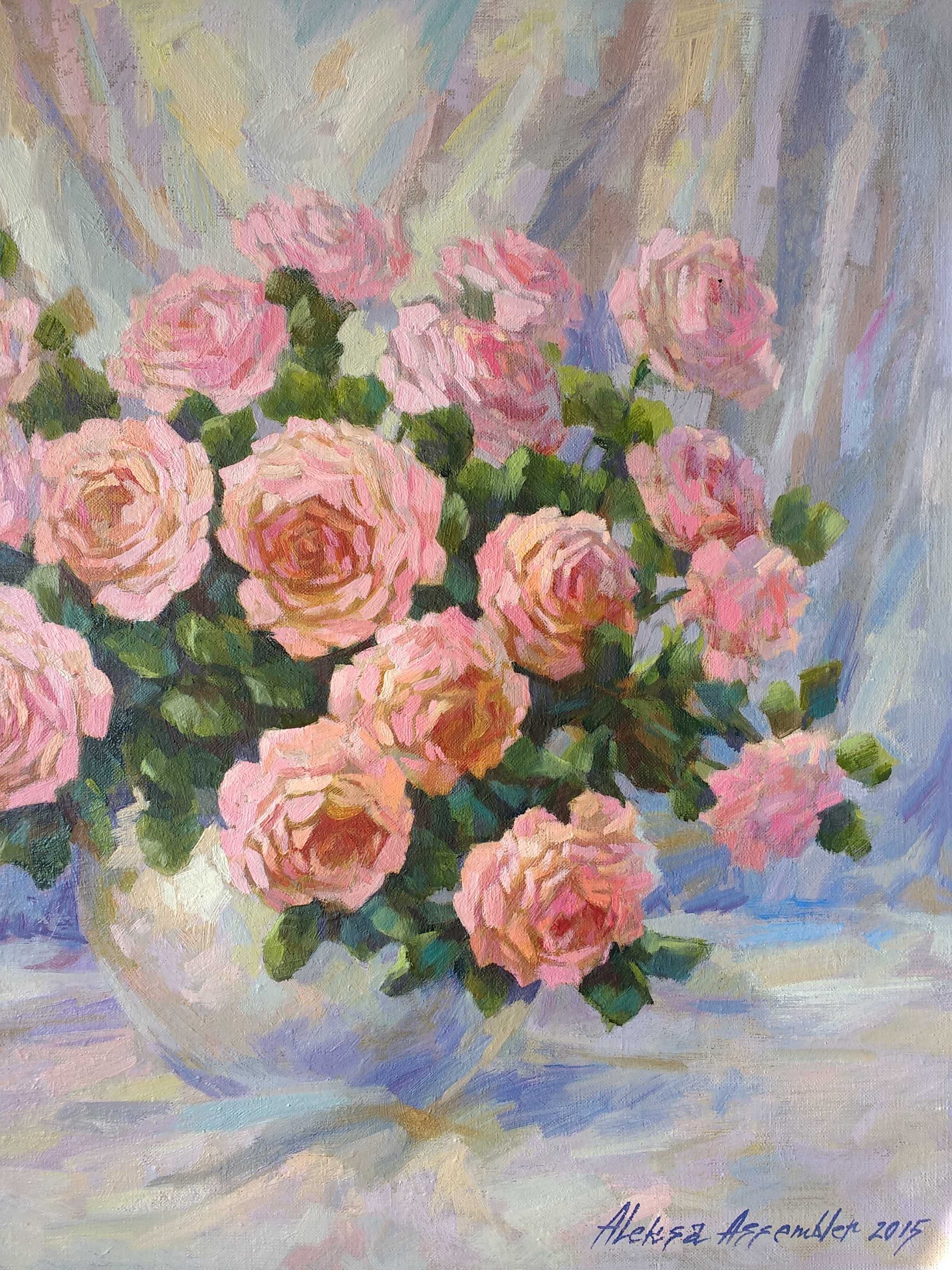 Картина маслом "Букет роз"