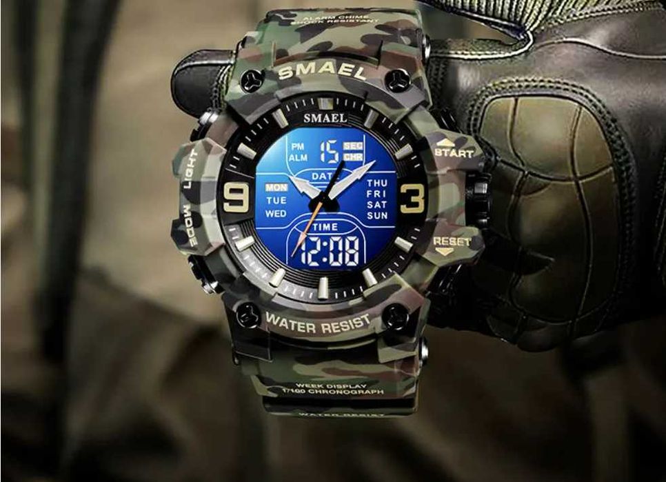 Годинник військово - спортивний SMAEL 8049B Original Вологозах. 5 бар