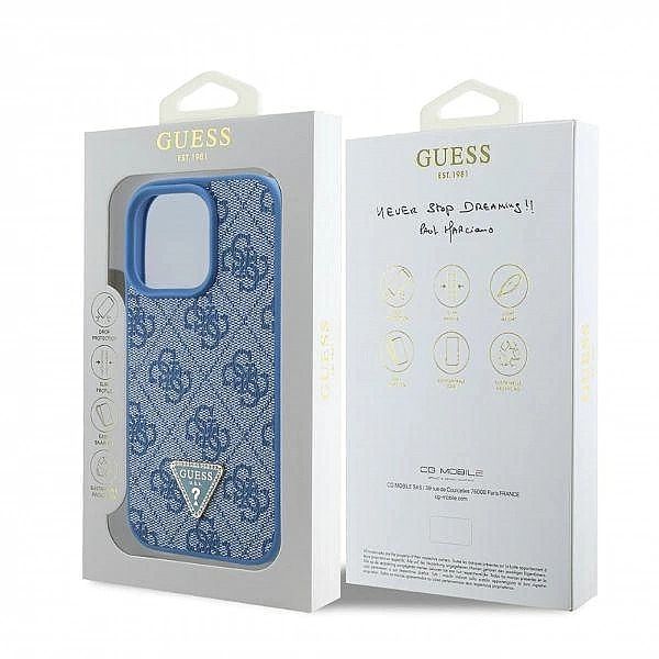Guess GUHCP16LP4TDPB iPhone 16 Pro 6.3" niebieski/blue hardcase Leathe
