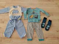 Ubranka chłopięce dres, piżama, kapcie 1,5-2 latka r. 92,
