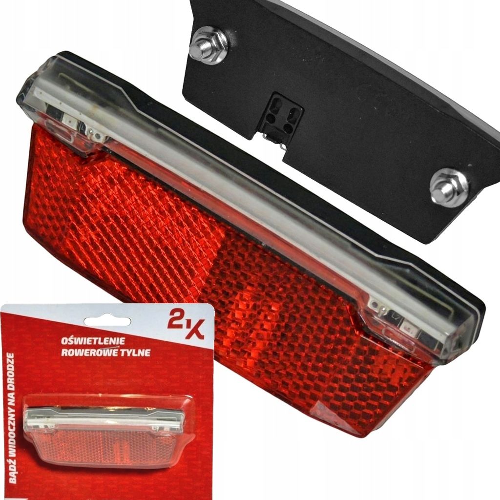 Lampka rowerowa LED dynamo prądnica bagażnik odblask tył tylna e-bike