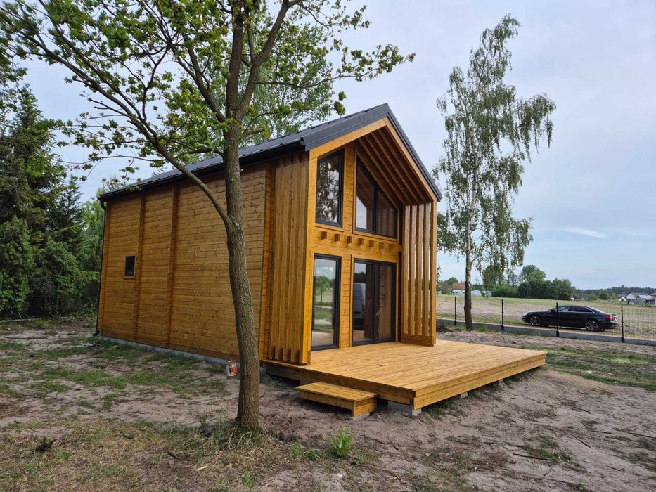 Drewniany domek letniskowy Horyzont 65 + 21 m2 - ROD