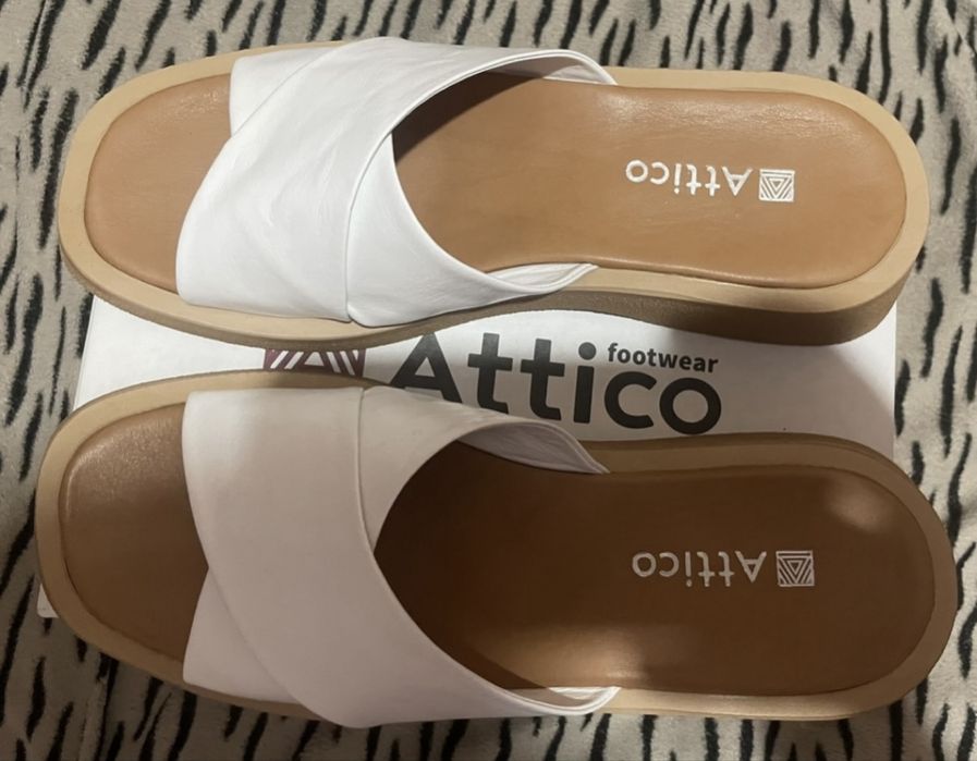 Стильные кожаные шлепанцы Attico р.42