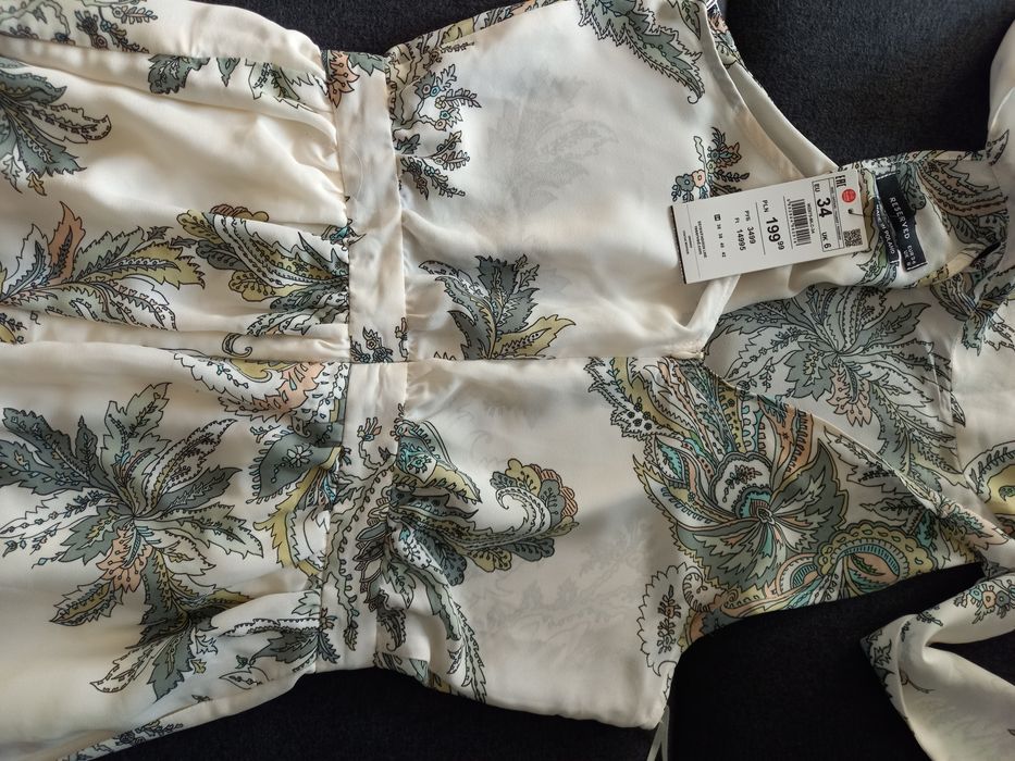 Sukienka maxi boho dekolt halter XS