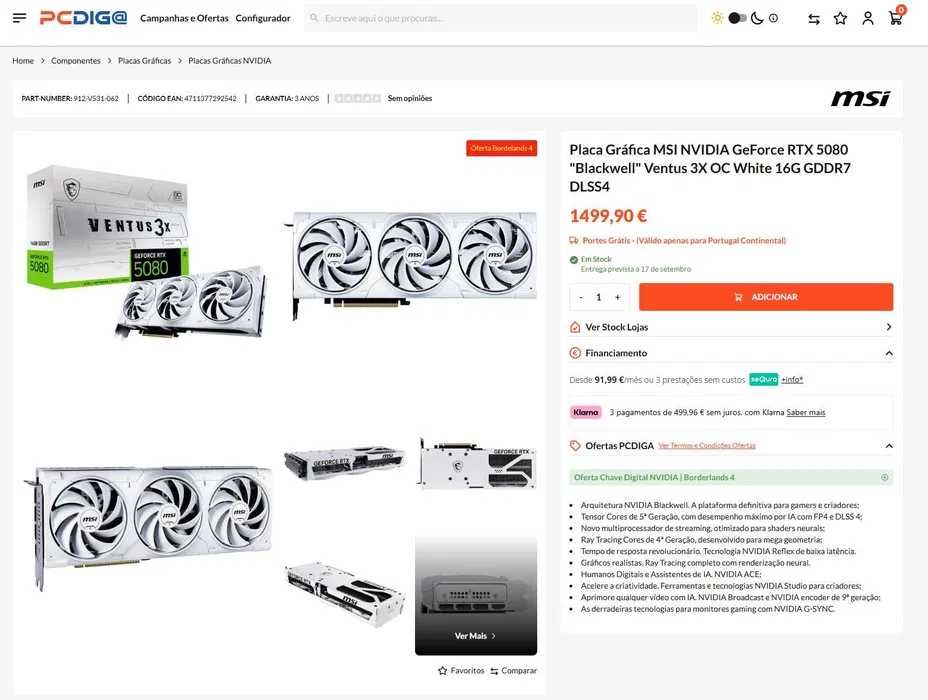 RTX5080 16GB OC msi