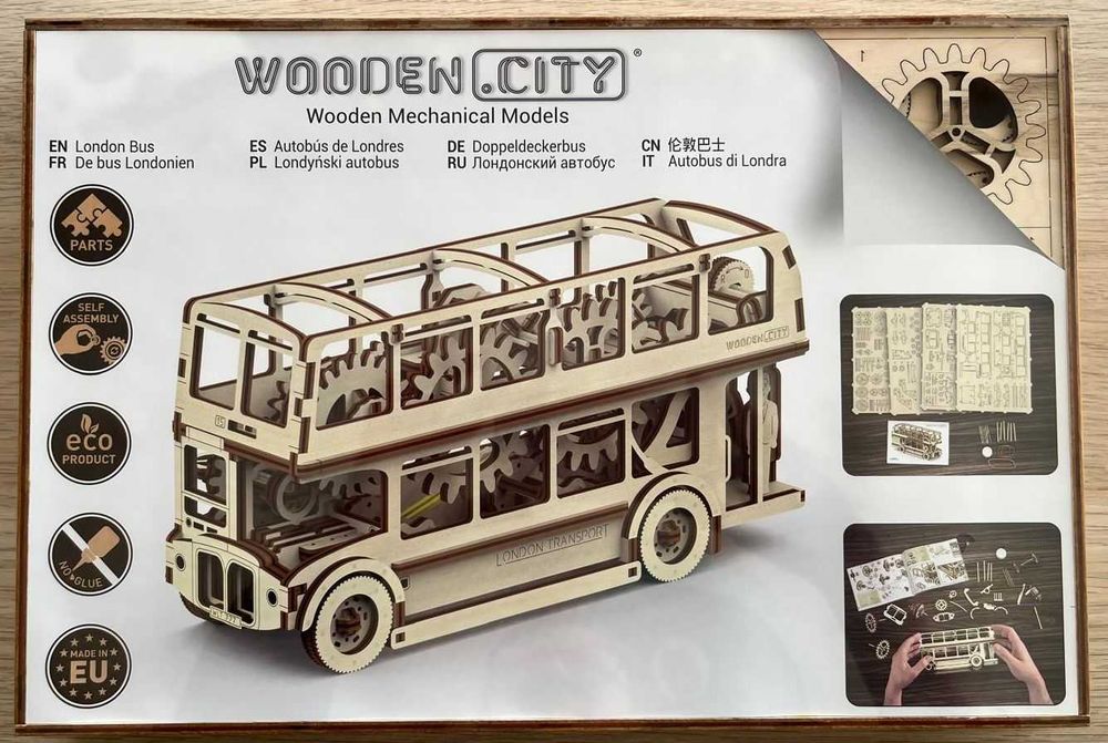 Autocarro Londrino London Bus – Puzzle 3D em madeira – Novo e selado