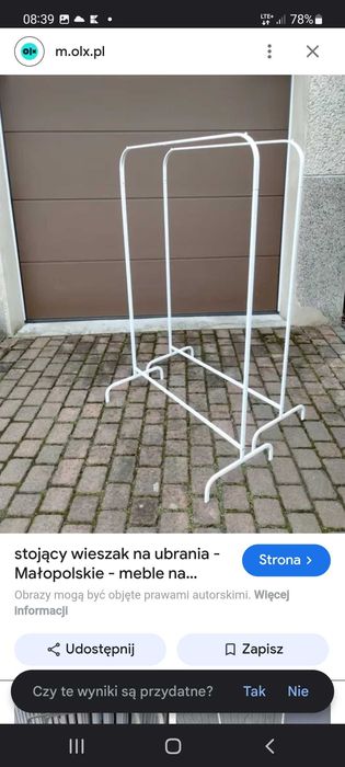 MULIG Ikea Wieszak na ubrania biały 99x152 cm metalowy stojak