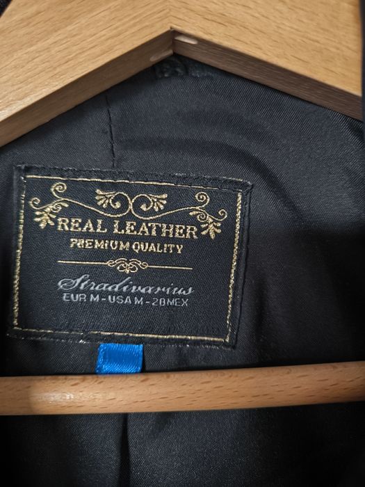 Kurtka skórzana Stradivarius M 38 ramoneska owcza skóra