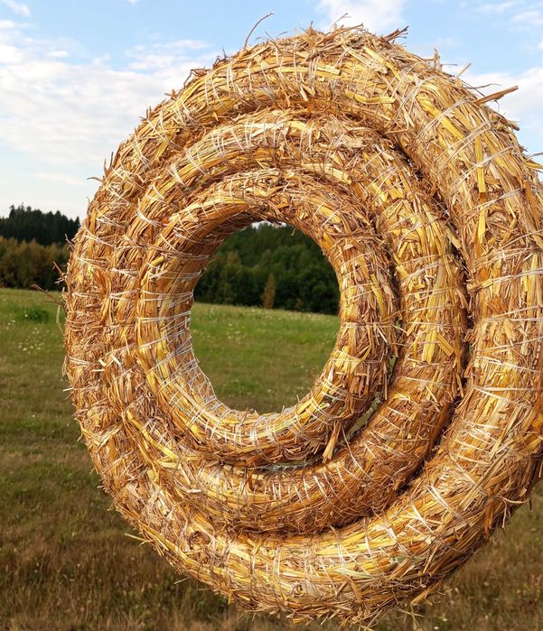 Wianek słomiany podkład słoma wieniec stroik baza wianki słomiane eko