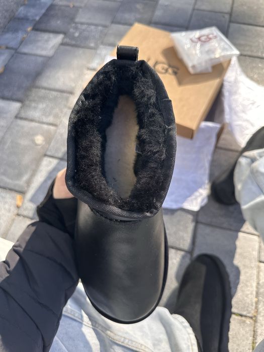 Уггі Ugg Ultra Mini Black Leather Угг 36-45 Унісекс