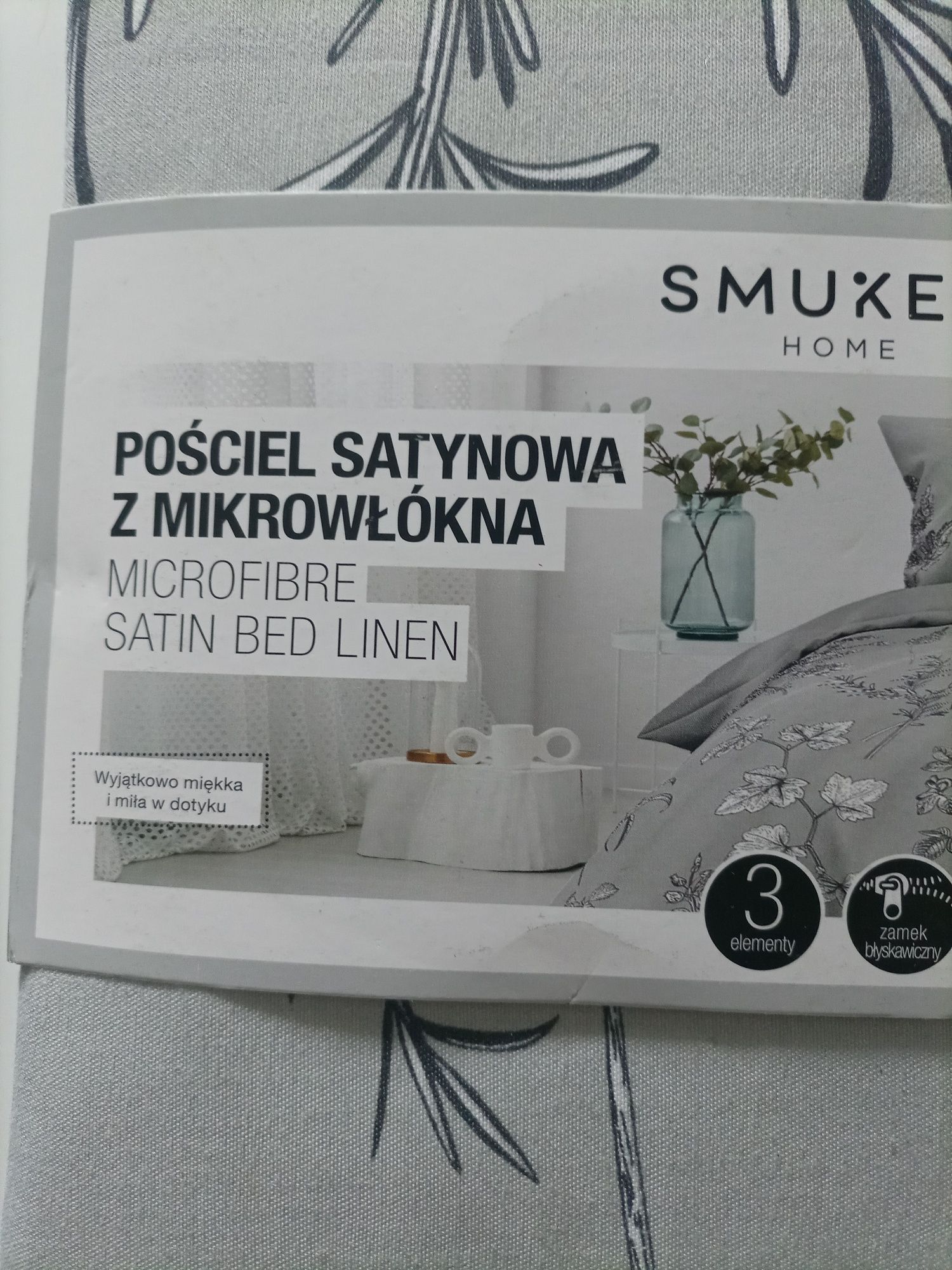 Pościel satynowa 220/200+2x70/80 SMUKEE komplet pościeli