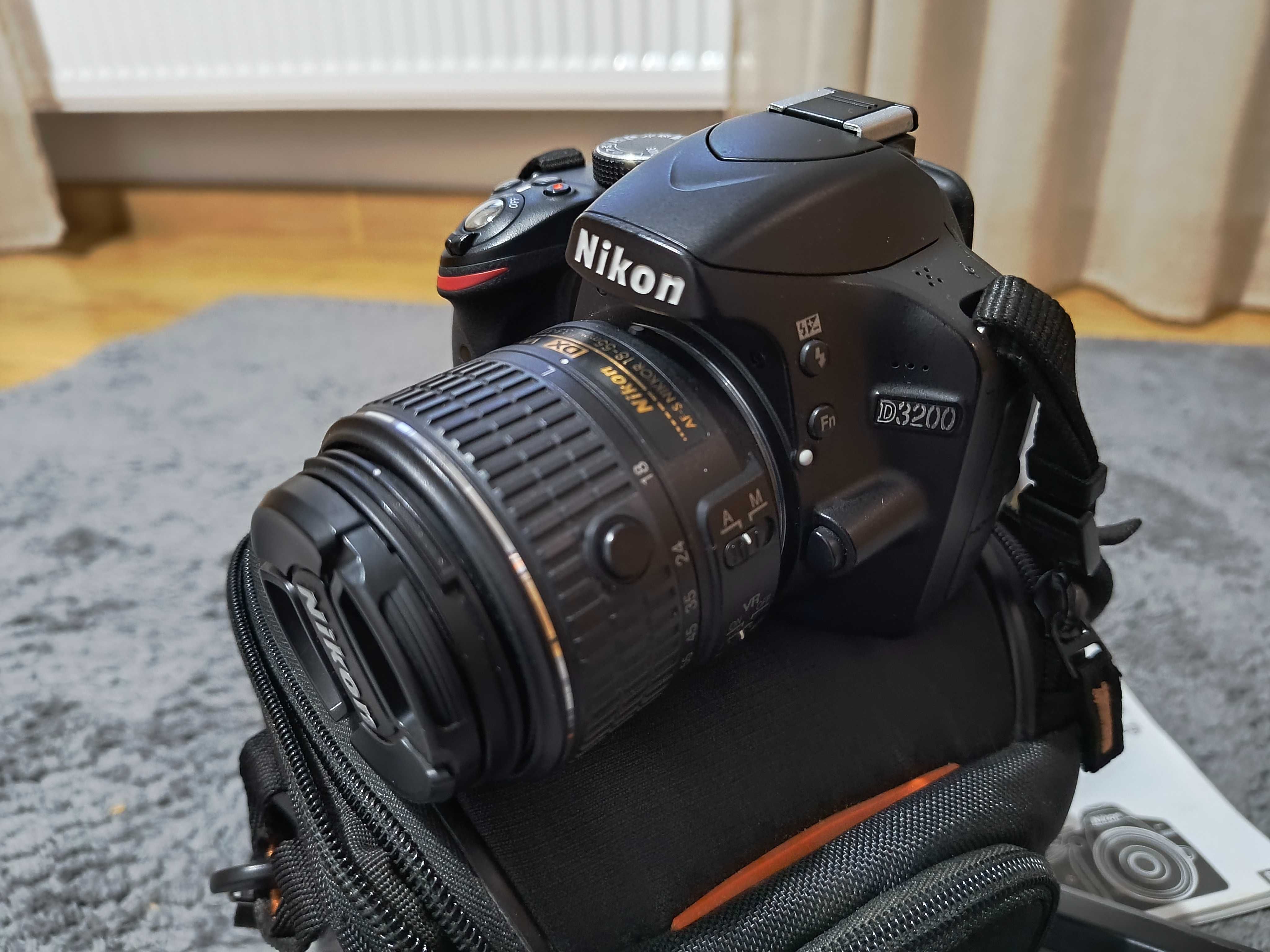 Aparat Lustrzanka Nikon D3200 + obiektyw 18-55mm + akcesoria