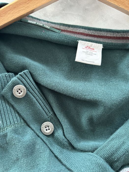 Kardigan męski S.Oliver zielony butelkowa zieleń cardigan w serek xl