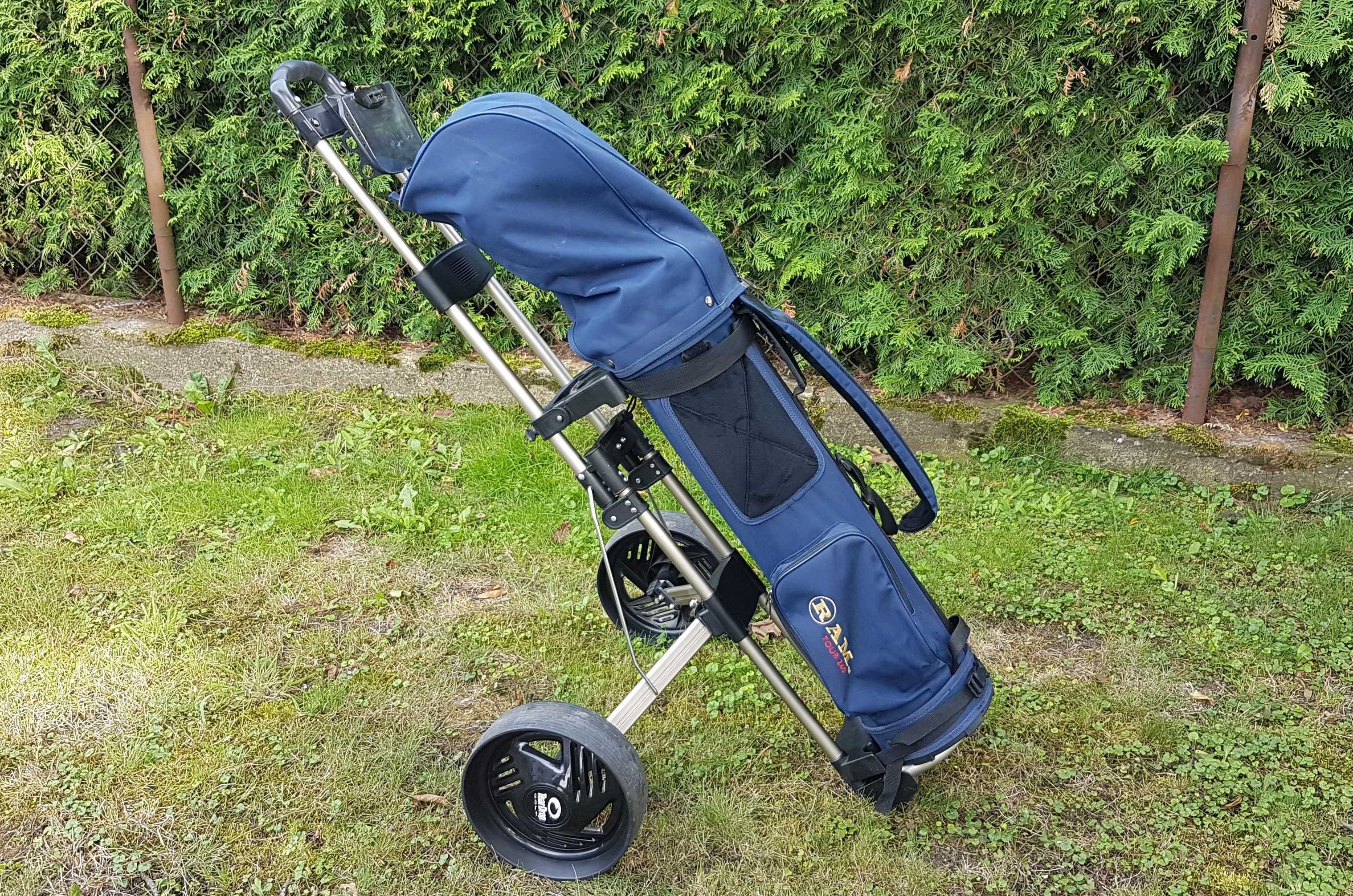 Kije golfowe RAM FX Over Size + Torba + Wózek - praktycznie nowe