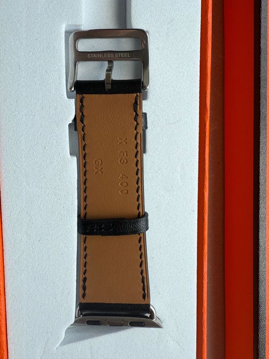 Pasek Apple Watch Hermes Single Tour 38- 41 mm czarny skóra naturalna