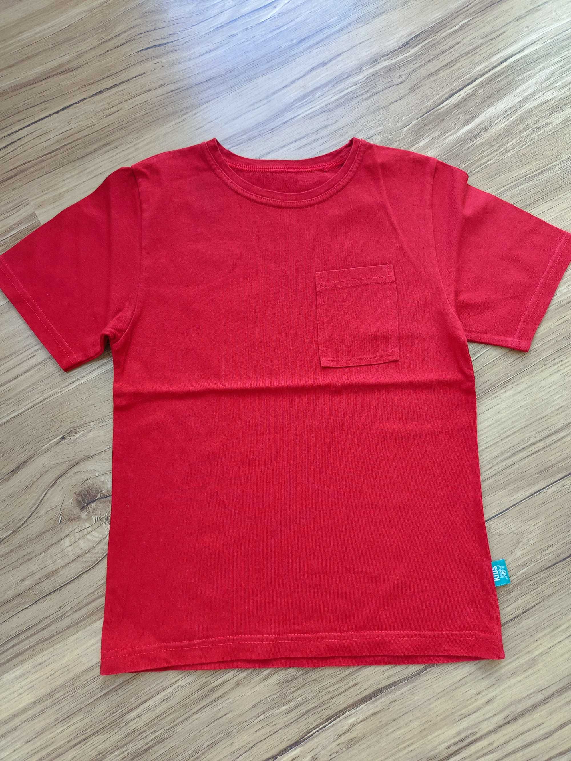 T-shirty bluzki 2 szt Kids Joy 128/134 biała i niebieska.