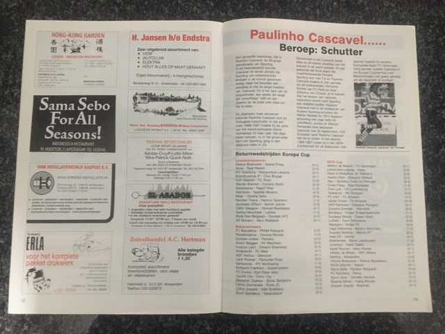 Futebol - Taça Uefa - Ajax vs Sporting - Programa Oficial 1988/1989