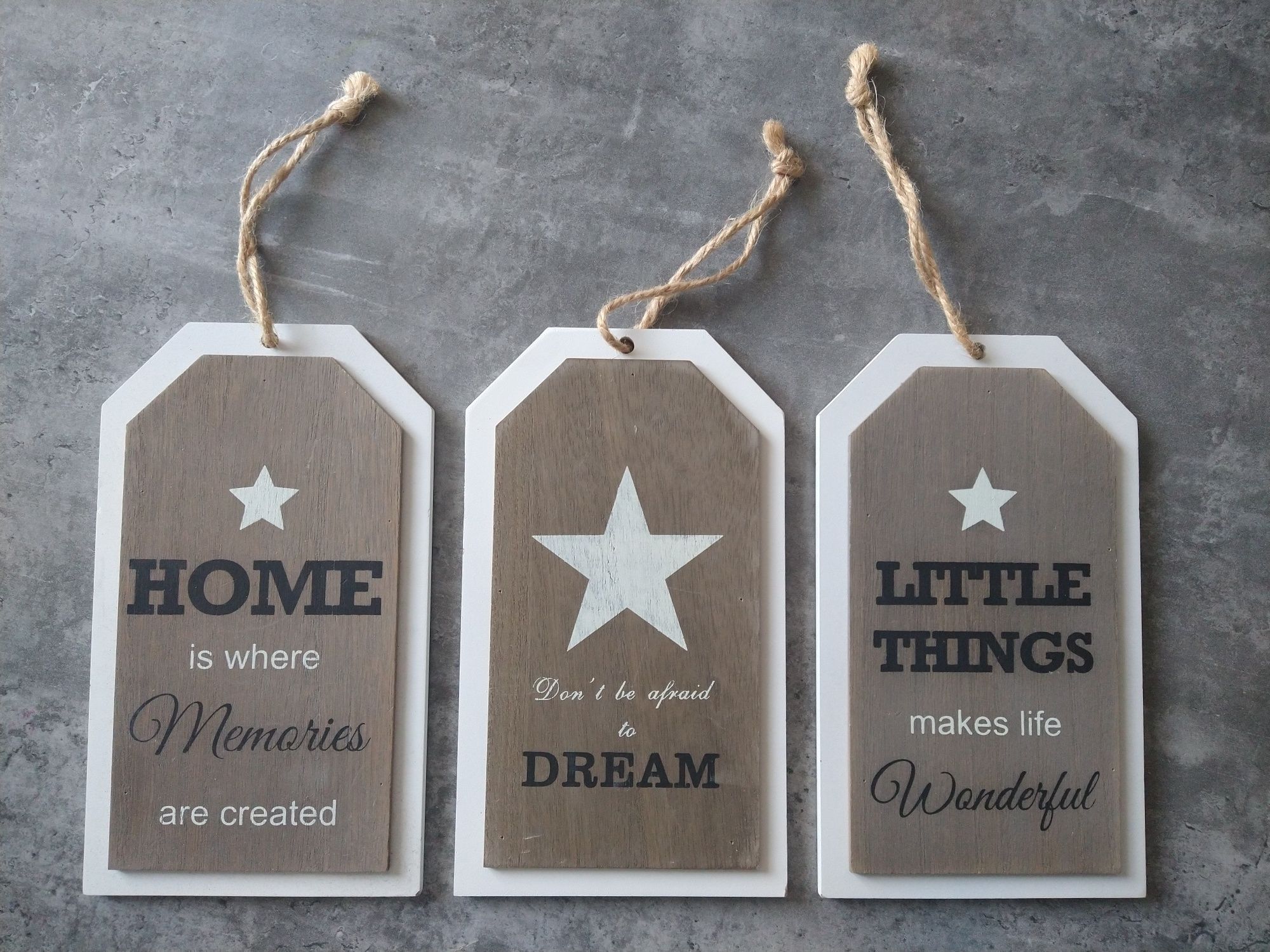 Dekoracje do zawieszenia Dom Home Little Things 3 sztuki