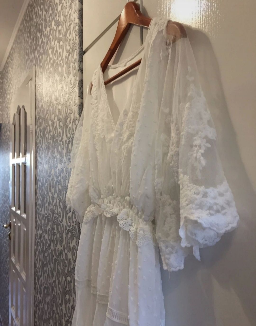 Sukienka biała koronkowa tiulowa maxi długa Boho elegancka nowa