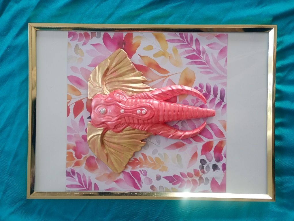 Obraz słoń 3D odlew