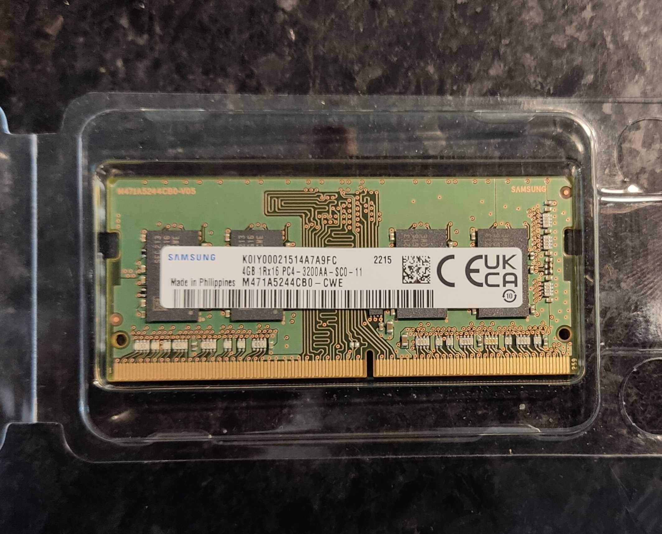 Memória Ram 4GB PC4-3200AA-SCO-11 CL22 1.2V SODIMM da Samsung