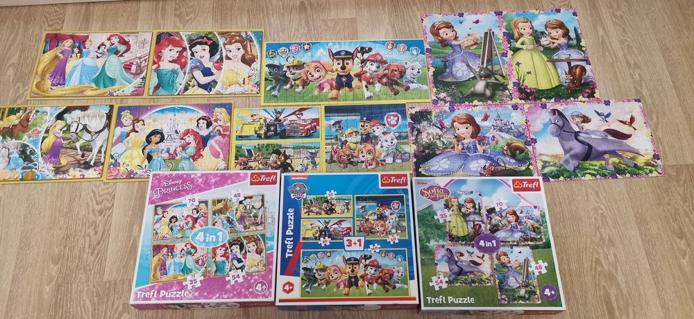 Пазлы трефл Trefl 4 в 1 и 3 в 1 Цена за все. В идеале.