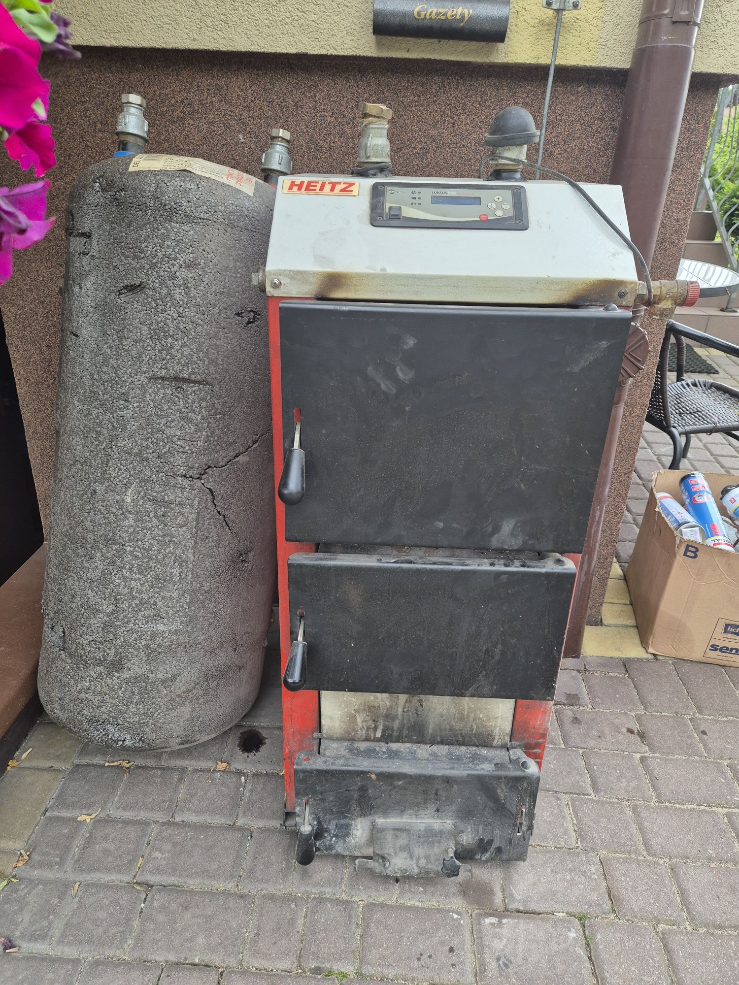 Piec węglowy c.o z komputerem Heitz 12 kw 2013 r sprawny z bojlerem