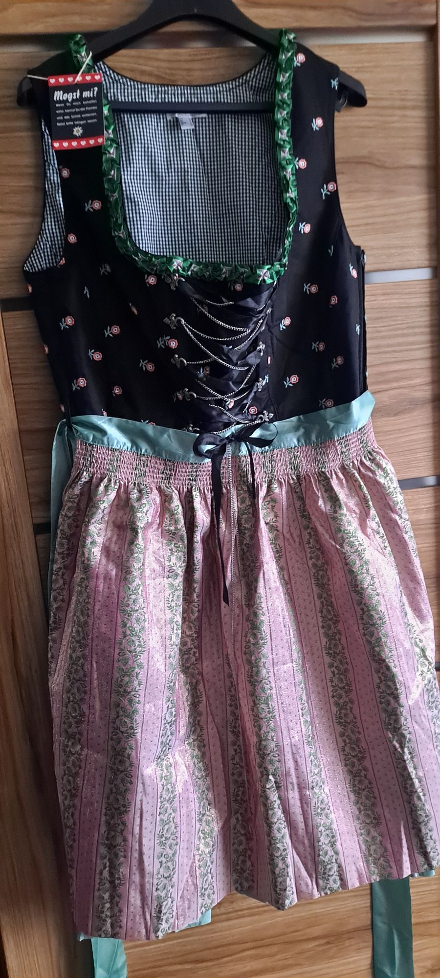 sukienka ludowa folk oktoberfest święta przebranie kostium bal 44 xxl