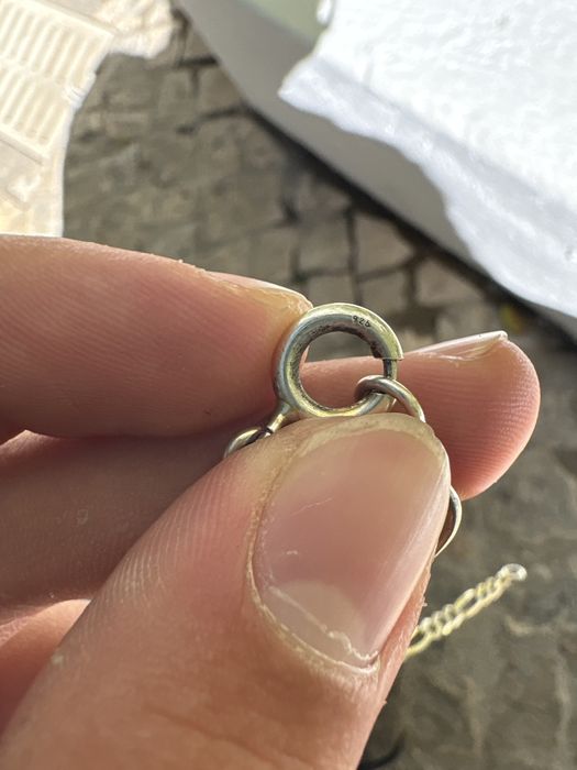 Libra e pulseira 3 em 1 com pendete tudo de prata