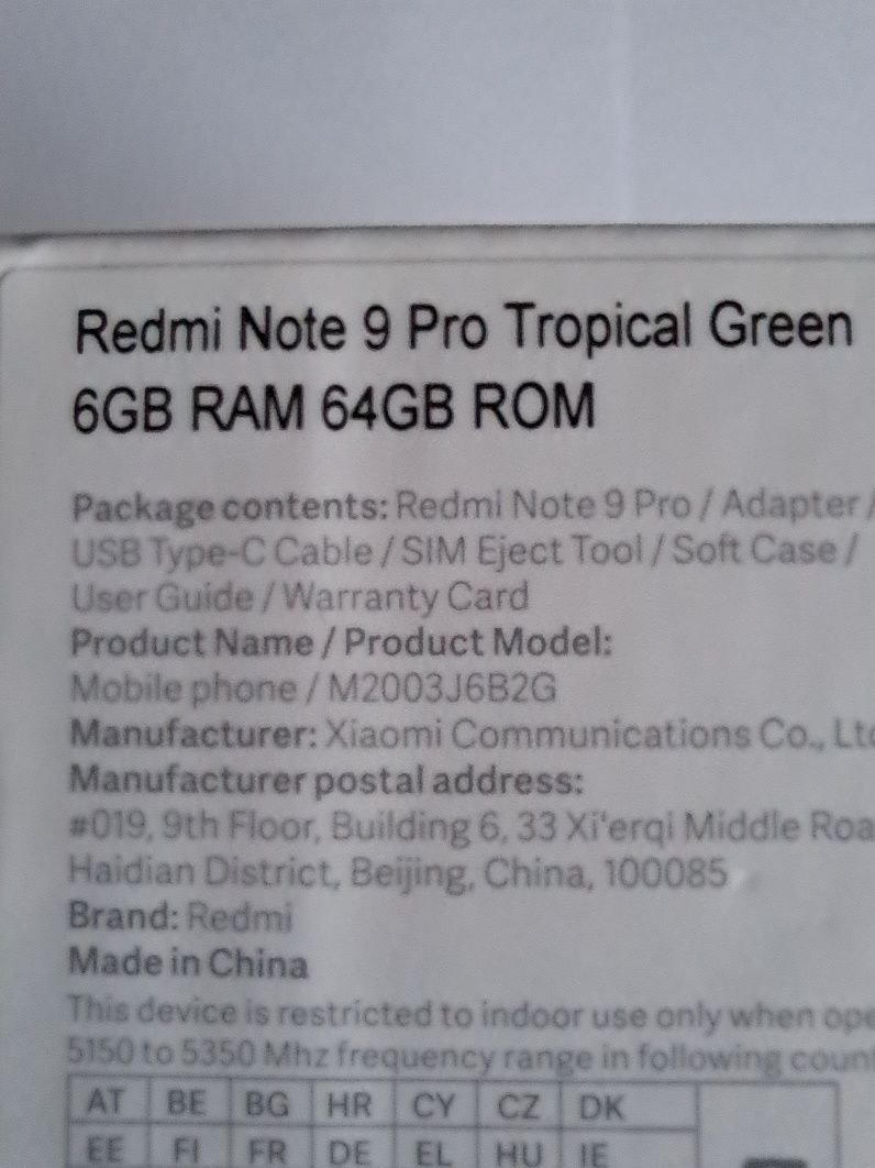 Xiaomi redmi note 9 pro