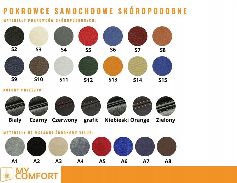 Pokrowce samochodowe premium skóra + pikowany welur Kielce