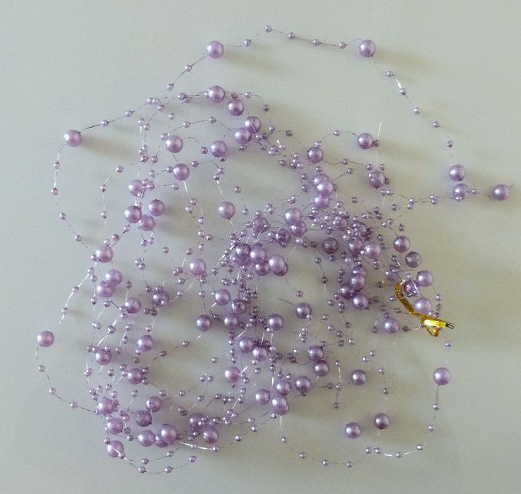 Girlanda z perełek fioletowa wrzosowa perełki pereł 5x ozdoba stołu