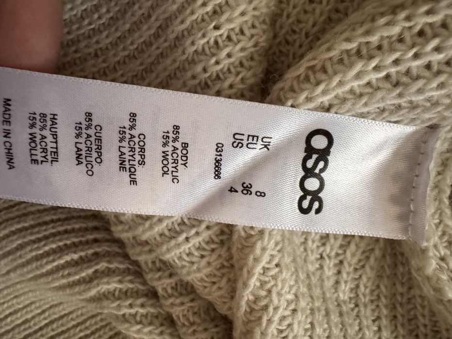 Sukienka sweterkowa Asos 36 #welna
