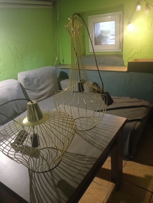 Nowoczesne lampy w kolorze złota metalowe 2 sztuki