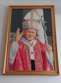 Obraz, Haft krzyżykowy, Papież Jan Paweł II