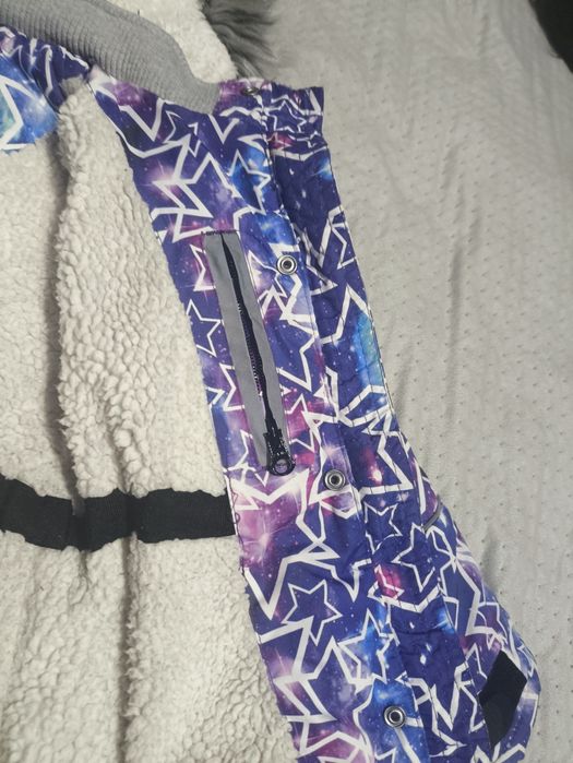 Gruba ciepła kurtka zimowa narciarska 92-98 dziewczynka zima śnieg