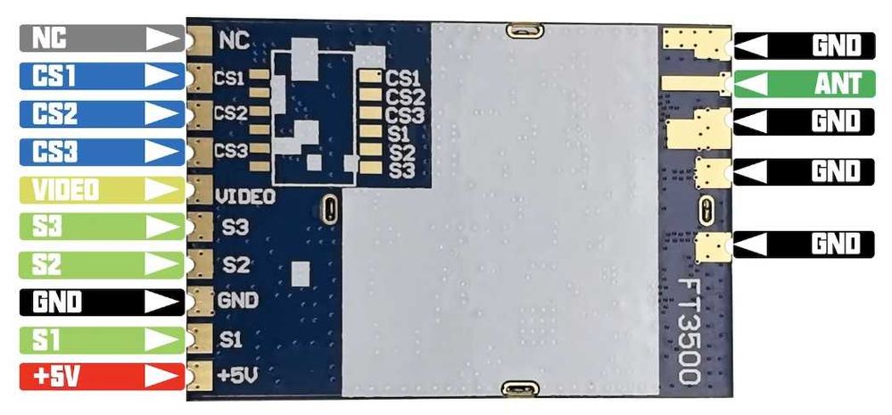 Модуль відеоприймача RX1264 (FT1200) 1.2G 1.5G 2.2G  VRX FPV 64 канали
