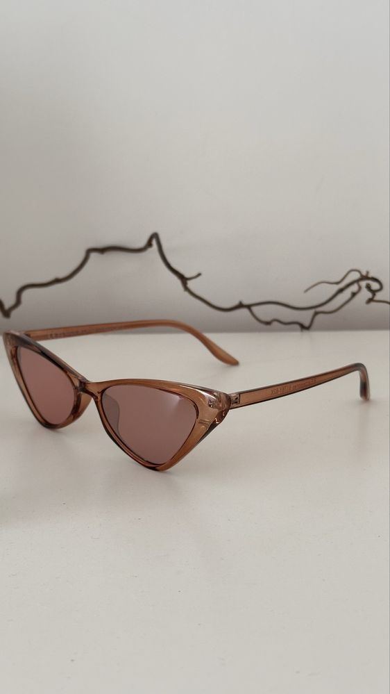 Okulary Reserved cat eye mirror lustrzane kocie oko przezroczyste