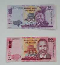 Malawi Banknot 20 i 100 Kwacha  stan UNC