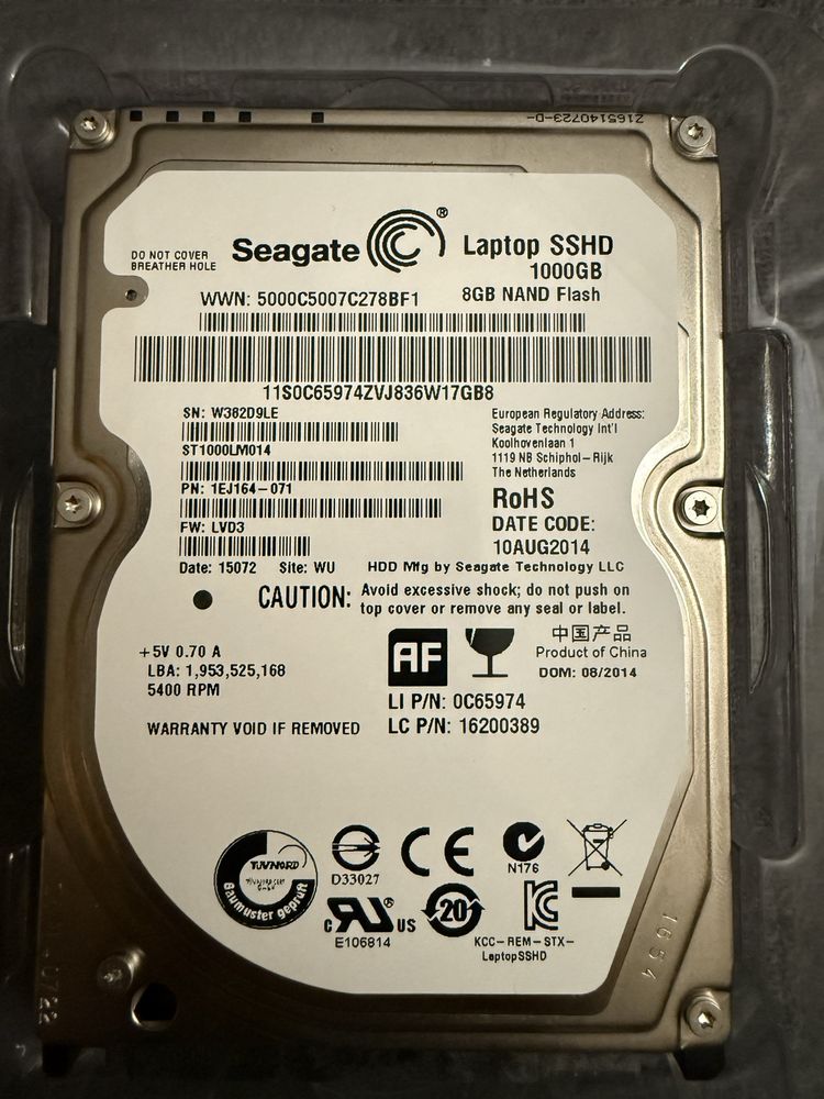 Dysk twardy SSHD 1TB 5.4K Sata III 2.5 LVD5